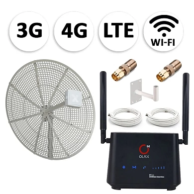Комплект мобильного 3G/4G (LTE) интернета NET-AXV024 для дачи и офиса c антенной 24 dBi под любого оператора фри 4