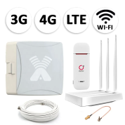 Комплект мобильного 3G/4G (LTE) интернета NET-ORP010 для дачи и офиса c антенной 10 dBi под любого оператора фри 3