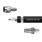 Кабельная сборка VEGATEL RG-58 A/U (ГОСТ, PVC, черный) (SMA-male - SMA-female) фри 3