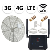 Комплект мобильного 3G/4G (LTE) интернета NET-AXV024 для дачи и офиса c антенной 24 dBi под любого оператора фри 3