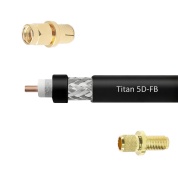 Кабельная сборка 5D/FB (Titan, черный) (SMA-male - SMA-female) фри 3