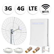 Комплект мобильного 3G/4G (LTE) интернета NET-MFV027 для дачи и офиса c антенной 27 dBi под любого оператора фри 3