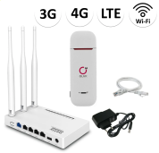 Комплект для усиления мобильного интернета 3G/4G (LTE) NET-MOL001/модем c Wi-Fi роутером фри 3