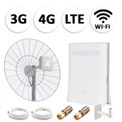 Комплект мобильного 3G/4G (LTE) интернета NET-MFV021 для дачи и офиса c антенной 27 dBi под любого оператора фри 3