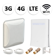 Комплект мобильного 3G/4G (LTE) интернета NET-MFP015 для дачи и офиса c антенной 27 dBi под любого оператора фри 3