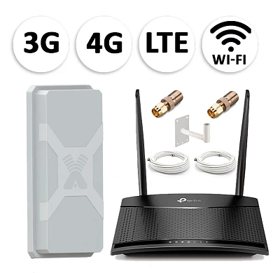 Комплект мобильного 3G/4G (LTE) интернета NET-MRN014 для дачи и офиса c антенной 14 dBi под любого оператора фри 4
