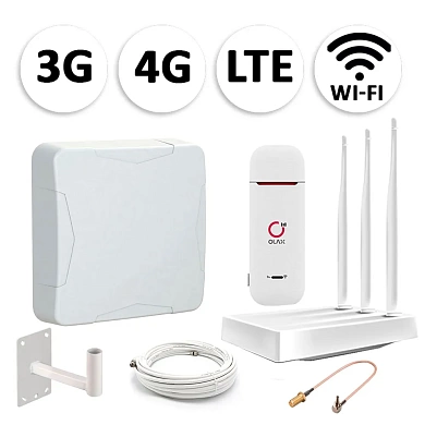 Комплект мобильного 3G/4G (LTE) интернета NET-ORN014 для дачи и офиса c антенной 14 dBi под любого оператора фри 4