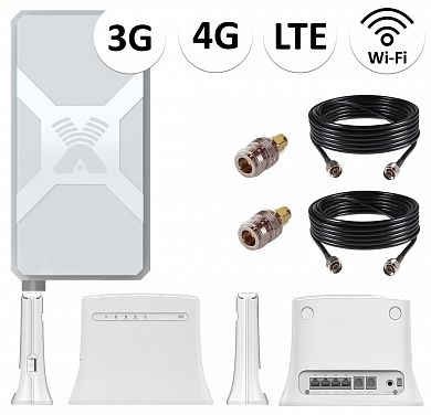 Комплект для усиления мобильного интернета 2G/3G/4G(LTE) NET-ZET001/для майнинга, дачи, загородного дома, квартиры, офиса/ WI-FI роутер c антенной Nitsa-5 MIMO 2x2 и кабельной сборкой 5 d-fb 10 метров/работает с любым оператором сотовой связи фри 4