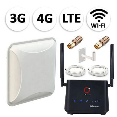Комплект мобильного 3G/4G (LTE) интернета NET-AXP015 для дачи и офиса c антенной 15 dBi под любого оператора фри 4
