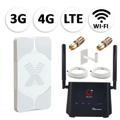 Комплект мобильного 3G/4G (LTE) интернета NET-AXA017 для дачи и офиса c антенной 17 dBi под любого оператора фри 4