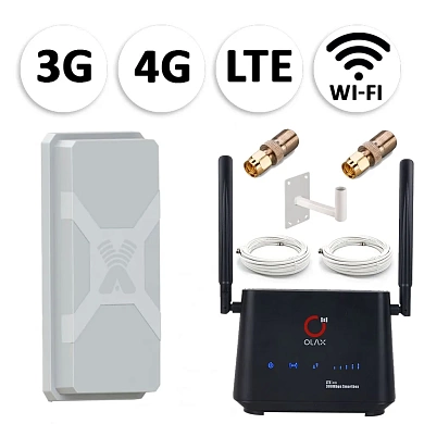 Комплект мобильного 3G/4G (LTE) интернета NET-AXN014 для дачи и офиса c антенной 14 dBi под любого оператора фри 4