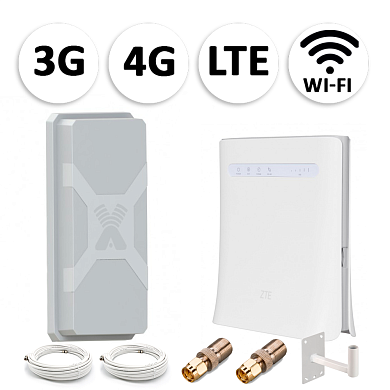 Комплект мобильного 3G/4G (LTE) интернета NET-MFN014 для дачи и офиса c антенной 27 dBi под любого оператора фри 4
