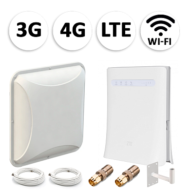 Комплект мобильного 3G/4G (LTE) интернета NET-MFP015 для дачи и офиса c антенной 27 dBi под любого оператора фри 4